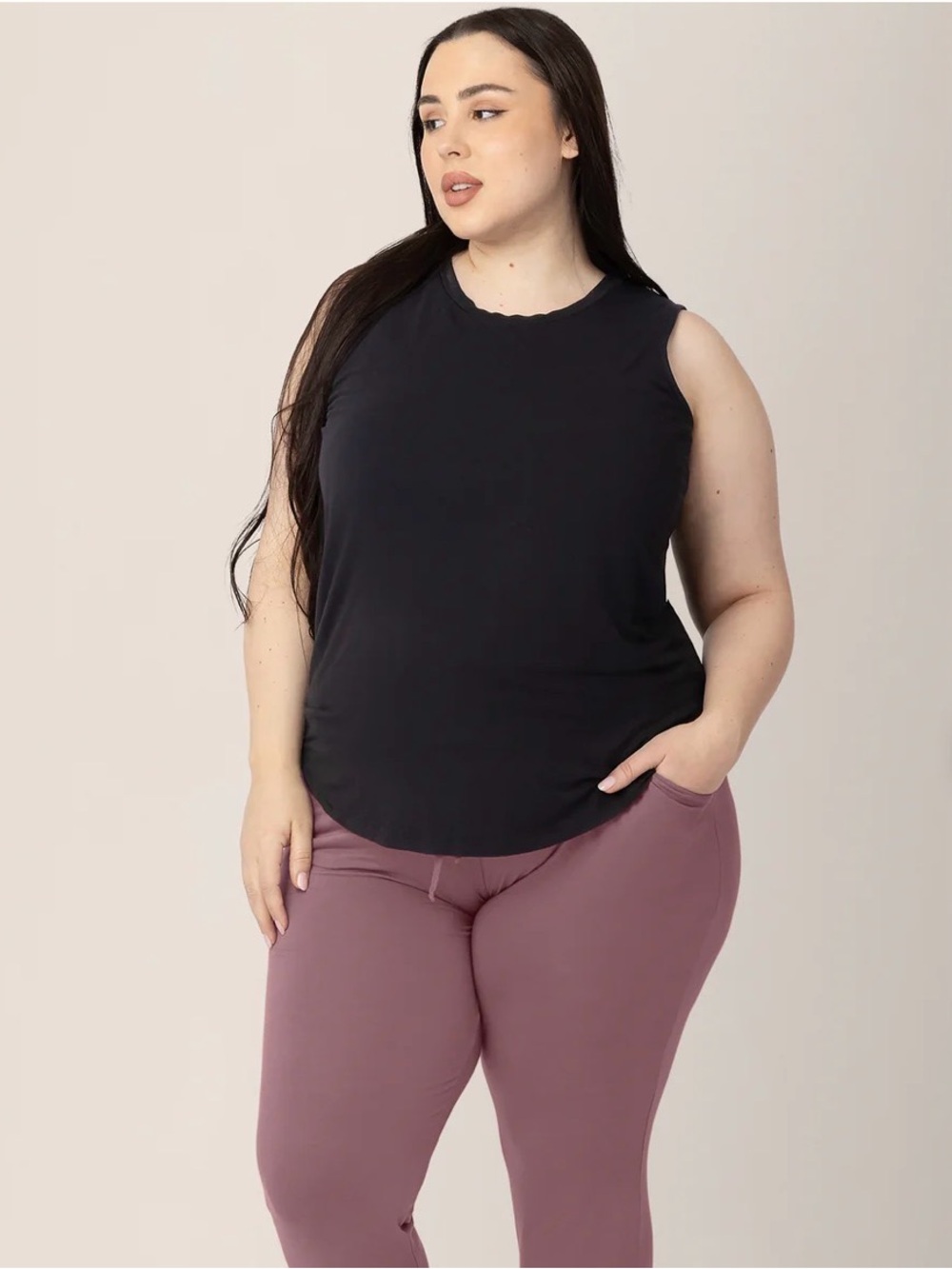 KINDRED BRAVELY Bamboo Maternity & Nursing Breastfeeding Tank Top Black Size S